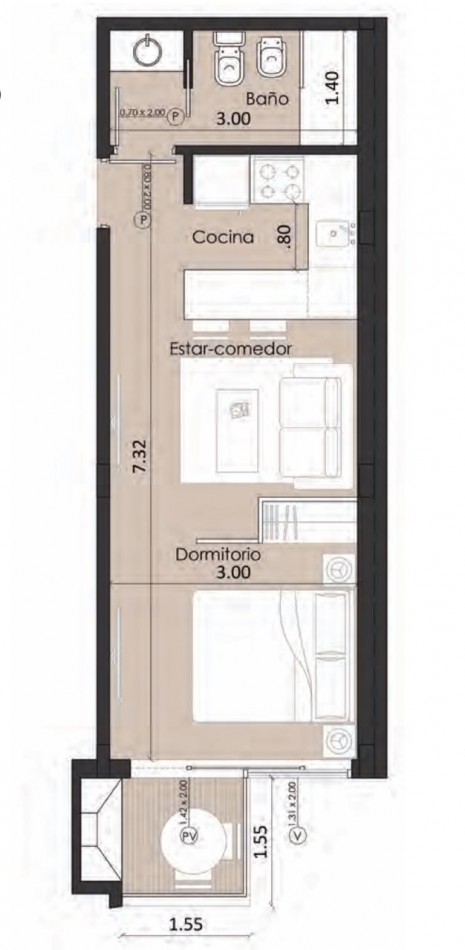¡OPORTUNIDAD UNICA! Departamento de 2 Ambientes a Estrenar en San Jose, Salta 3952